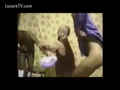 Miniature guys having fun